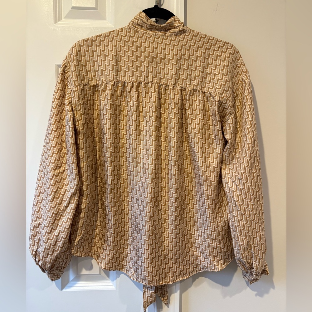 Joie Joslin Silk Printed Blouse in Oak - Picture 5 of 12
